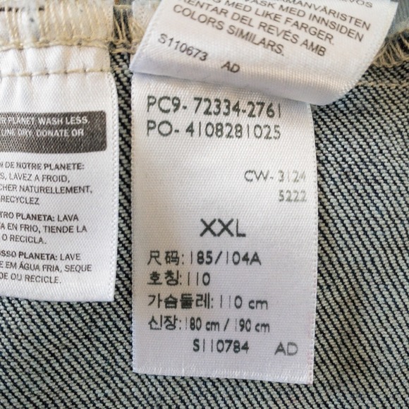 Levi's Mens Trucker Jacket Dark Wash Denim Blue XXL Jean Coat - Picture 9 of 16